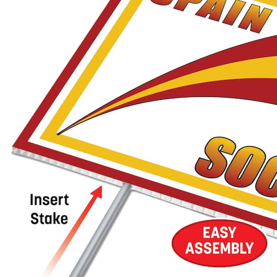 11.5" x 15.5" Spain Soccer Plastic Yard Sign